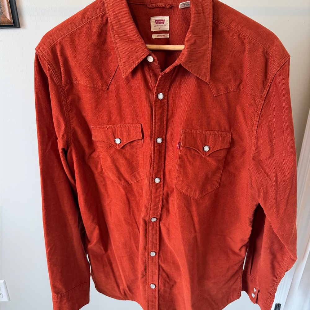 Levi's Men's Red Corduroy Pearl Snap Shirt

#19